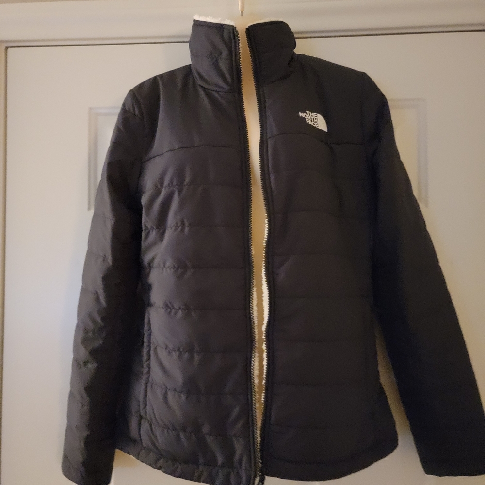 New The North Face Womens Navy Jacket- Mossbud Insulated Fully Reversible